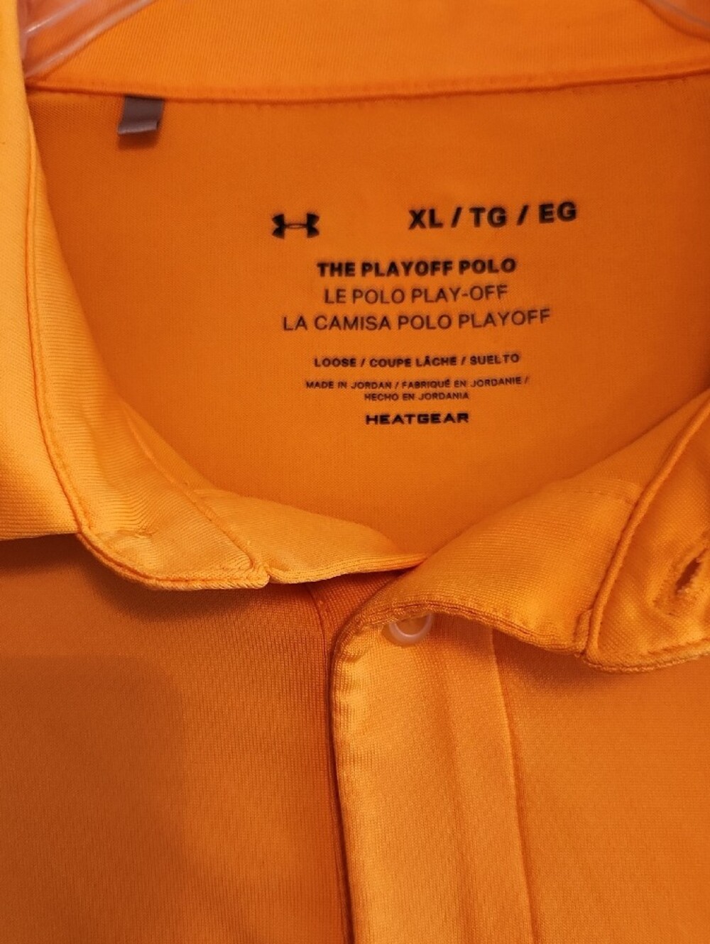 Under Armour Playoff Polo Mens Orange & Gray Short Sleeve Polo Sze XL Heat Gear - Picture 2 of 7